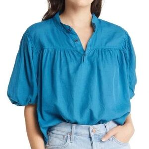 Mother The Pouf Popover Blouse In Faienne Size S